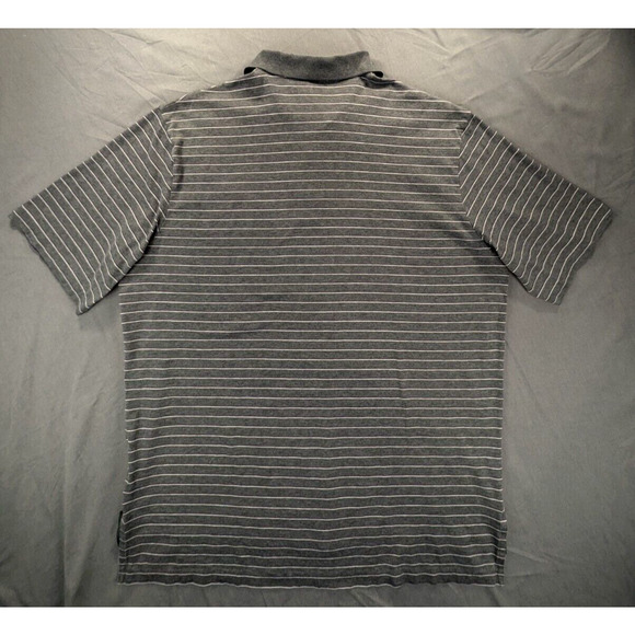 Ralph Lauren Polo Golf Shirt Large Men's VTG Gray Striped Short Sleeve - Picture 2 of 10